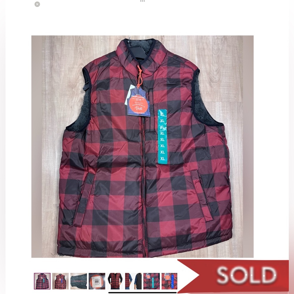 Weatherproof Red Plaid Reversible Vest
